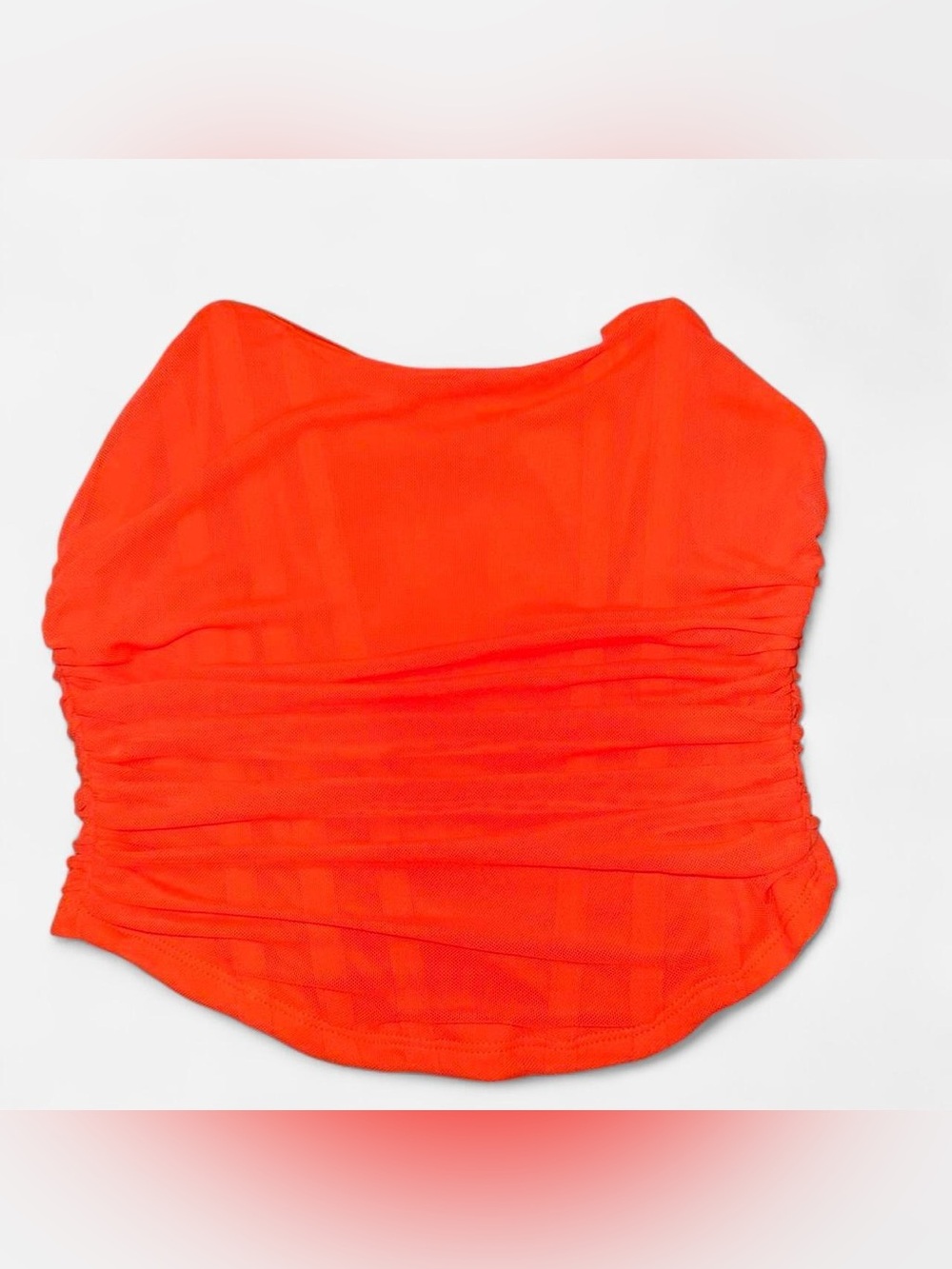 PINK Victoria's Secret Orange Ruched Strapless Camisole